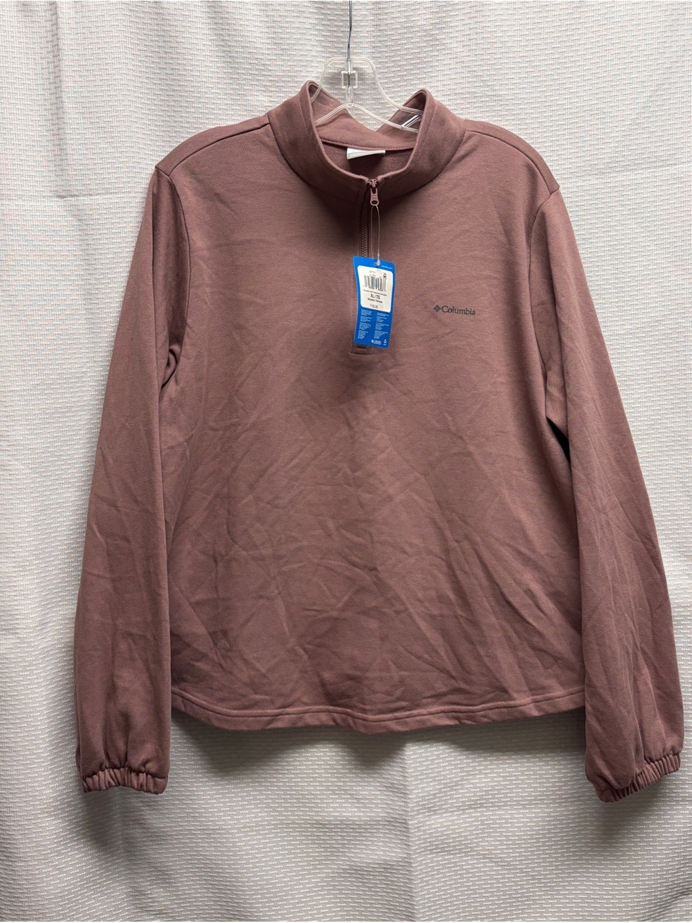 Columbia Women’s Mauve French Terry Half-Zip Long Sleeve Sweater
